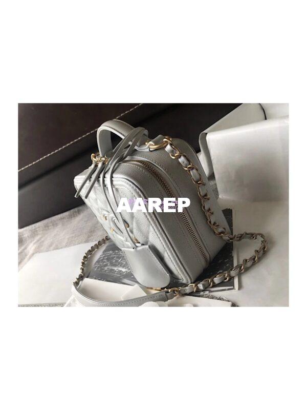 Replica Chanel CC Filigree Vanity Case Vanity Case A93343 Silver 6