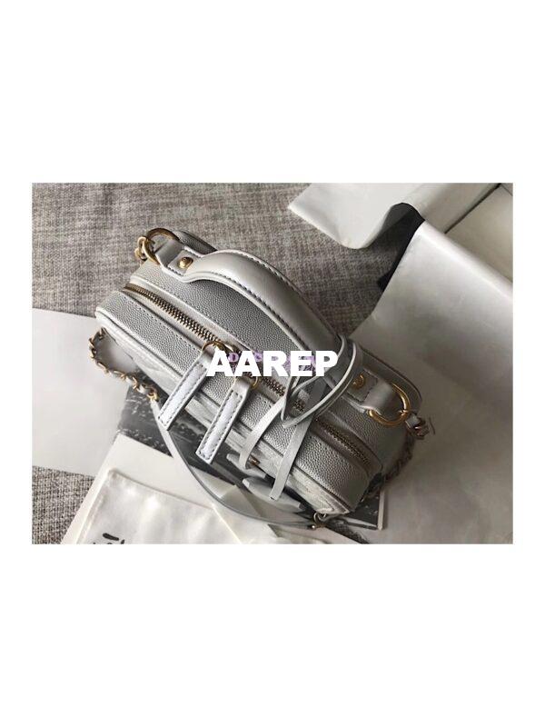 Replica Chanel CC Filigree Vanity Case Vanity Case A93343 Silver 7