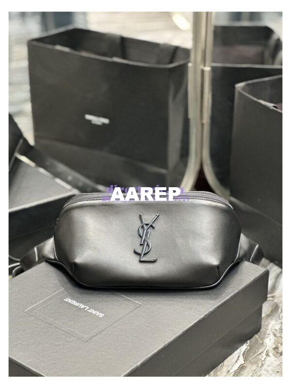 Replica YSL Saint Laurent Cassandre Classic Belt Bag In Smooth Calf Leather 589959 All Black 4
