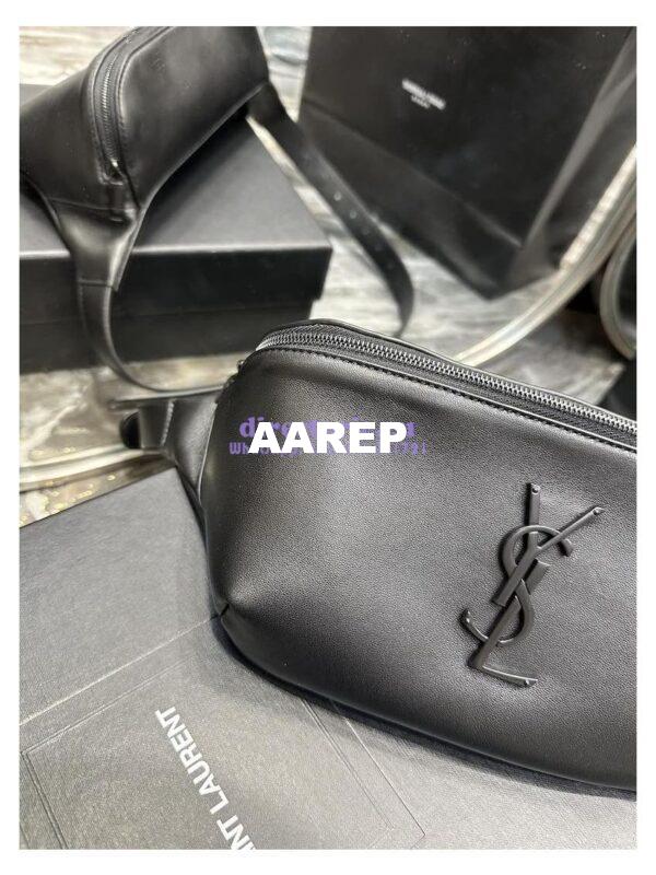 Replica YSL Saint Laurent Cassandre Classic Belt Bag In Smooth Calf Leather 589959 All Black 6