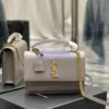 Replica YSL Saint Laurent Le 5 À 7 Mini Vertical In Shiny Leather 7352142 Beige 2