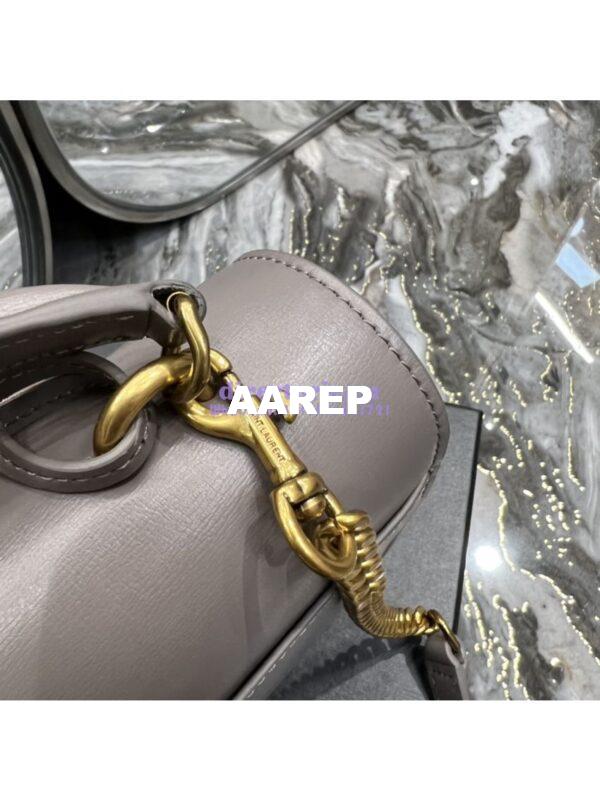 Replica YSL Saint Laurent Medium Sunset Satchel In Smooth Leather 634723 Grey 12