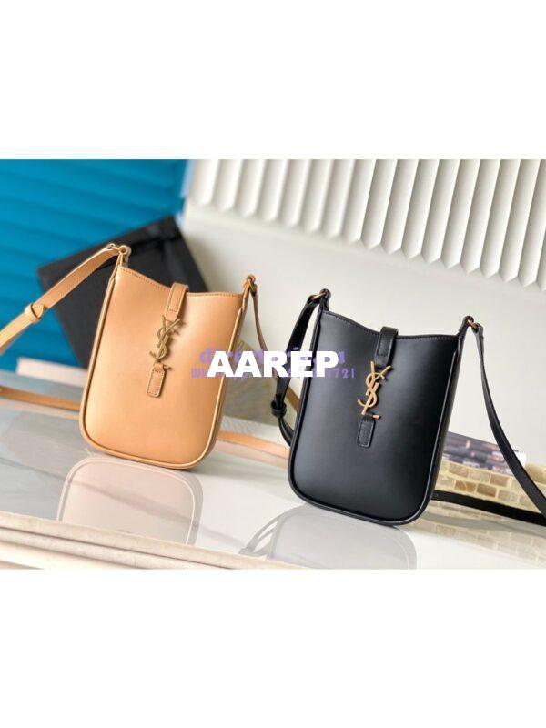 Replica YSL Saint Laurent Le 5 À 7 Mini Vertical In Shiny Leather 7352142 Beige