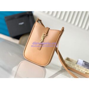 Replica YSL Saint Laurent Le 5 À 7 Mini Vertical In Shiny Leather 7352142 Beige 2