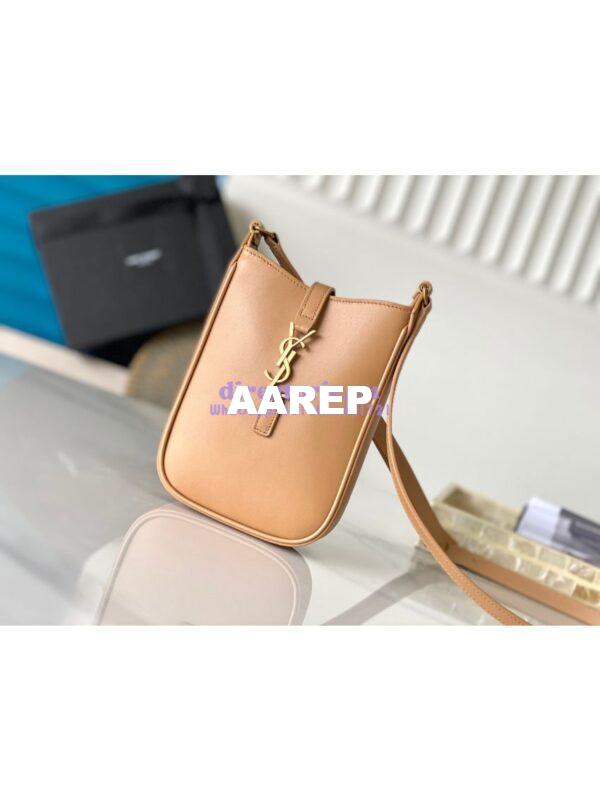 Replica YSL Saint Laurent Le 5 À 7 Mini Vertical In Shiny Leather 7352142 Beige 2