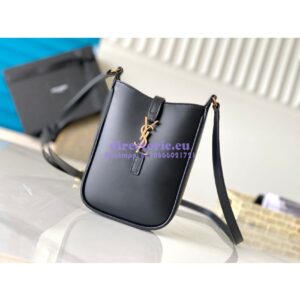 Replica YSL Saint Laurent Le 5 À 7 Mini Vertical In Shiny Leather 7352142 Black