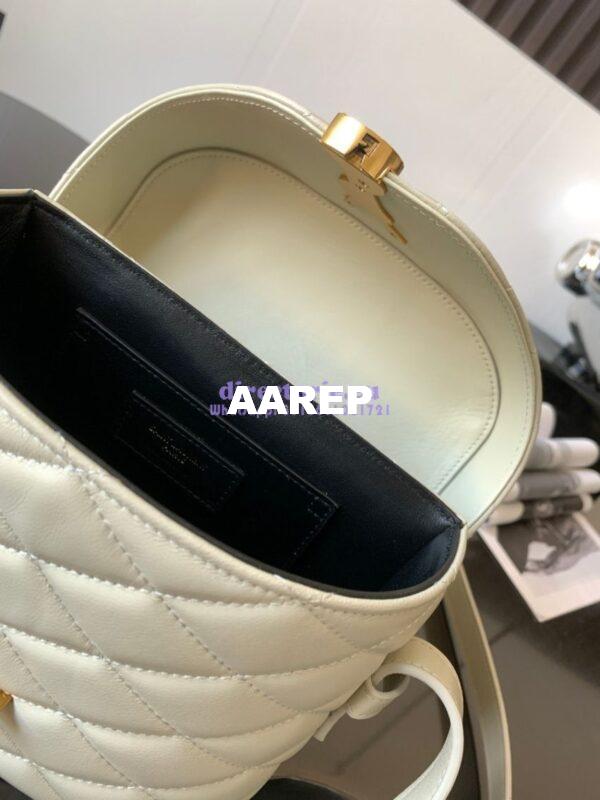 Replica YSL Saint Laurent June Box Bag In Quilted Lambskin 7100801 Blanc 7