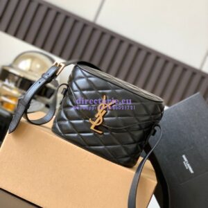 Replica YSL Saint Laurent June Box Bag In Quilted Lambskin 7100801 Black