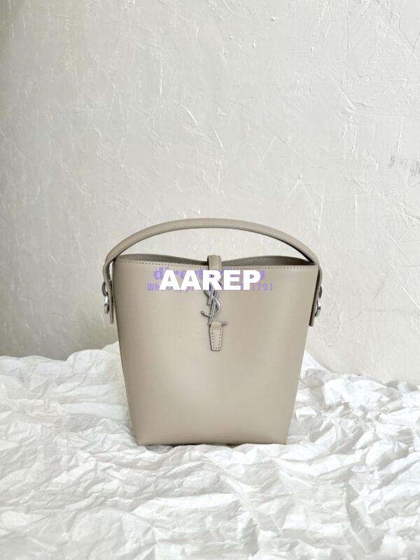 Replica YSL Saint Laurent Small Le 37 in Shiny Leather 7490362 Seasalt Silver Hardware 5