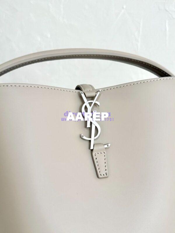 Replica YSL Saint Laurent Small Le 37 in Shiny Leather 7490362 Seasalt Silver Hardware 7