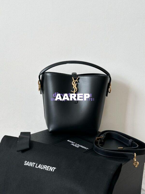 Replica YSL Saint Laurent Small Le 37 in Shiny Leather 7490362 Black 3