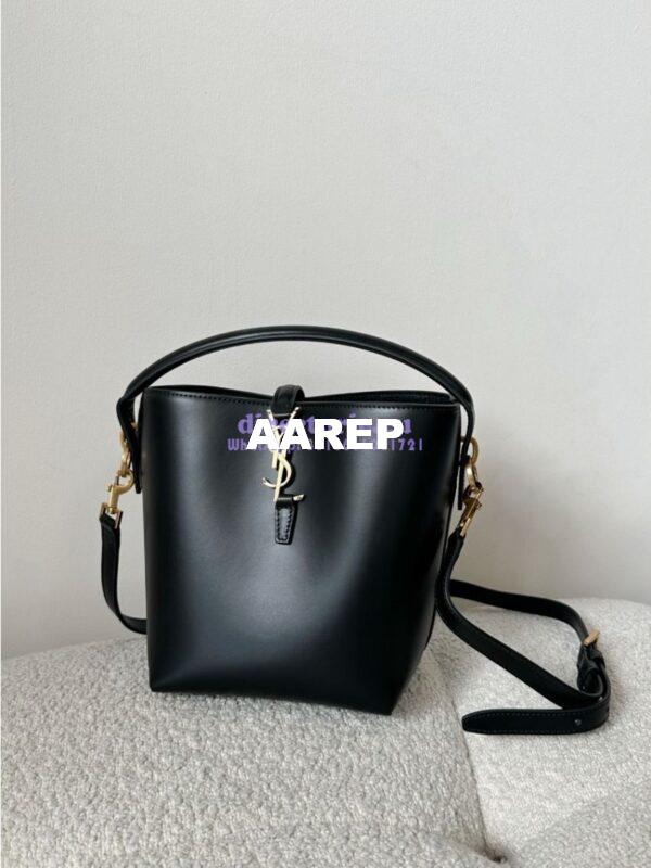 Replica YSL Saint Laurent Small Le 37 in Shiny Leather 7490362 Black 4