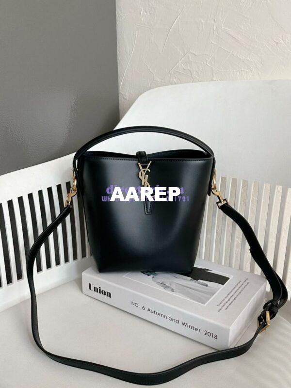 Replica YSL Saint Laurent Small Le 37 in Shiny Leather 7490362 Black 5