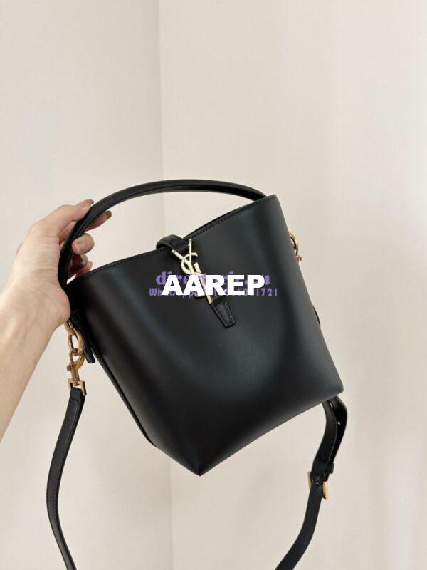 Replica YSL Saint Laurent Small Le 37 in Shiny Leather 7490362 Black 6