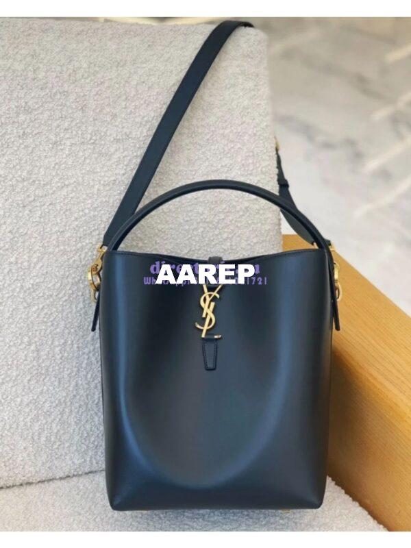 Replica YSL Saint Laurent Le 37 in Shiny Leather 7428282 Black 4