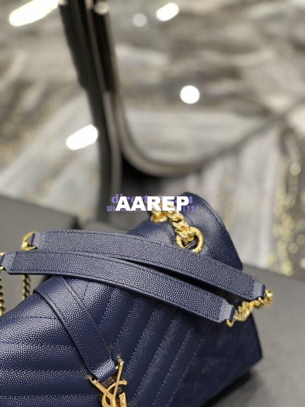 Replica YSL Saint Laurent Medium Envelope Bag In Mix Matelassé Grain De Poudre Embossed Leather 487206 Marine 8