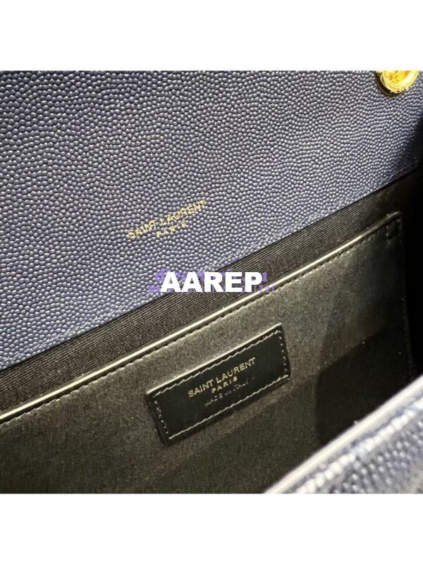 Replica YSL Saint Laurent Medium Envelope Bag In Mix Matelassé Grain De Poudre Embossed Leather 487206 Marine 10