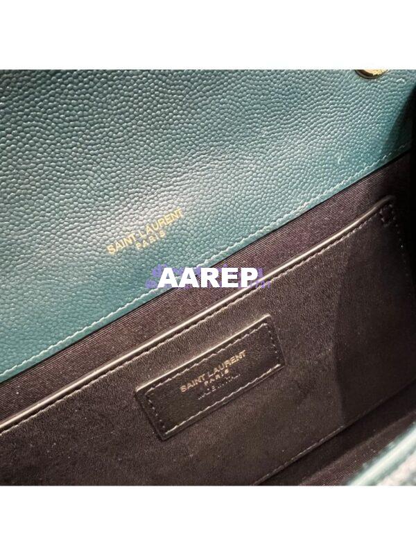 Replica YSL Saint Laurent Medium Envelope Bag In Mix Matelassé Grain De Poudre Embossed Leather 487206 Turquoise 10