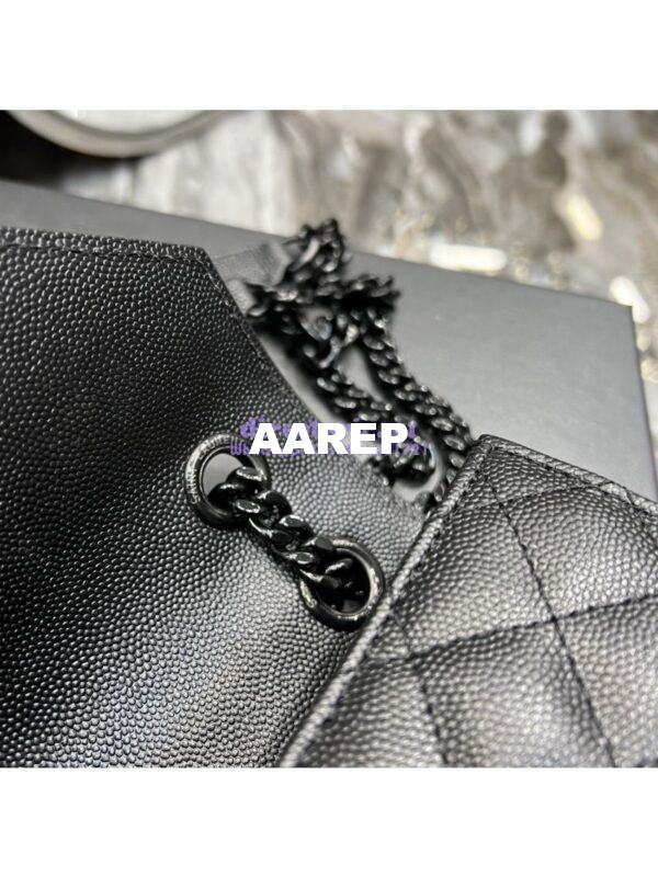 Replica YSL Saint Laurent Medium Envelope Bag In Mix Matelassé Grain De Poudre Embossed Leather 487206 Black in Black Hardware 9