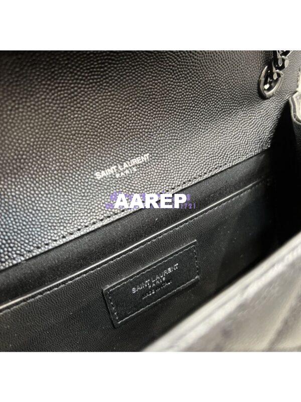 Replica YSL Saint Laurent Medium Envelope Bag In Mix Matelassé Grain De Poudre Embossed Leather 487206 Black in Black Hardware 10