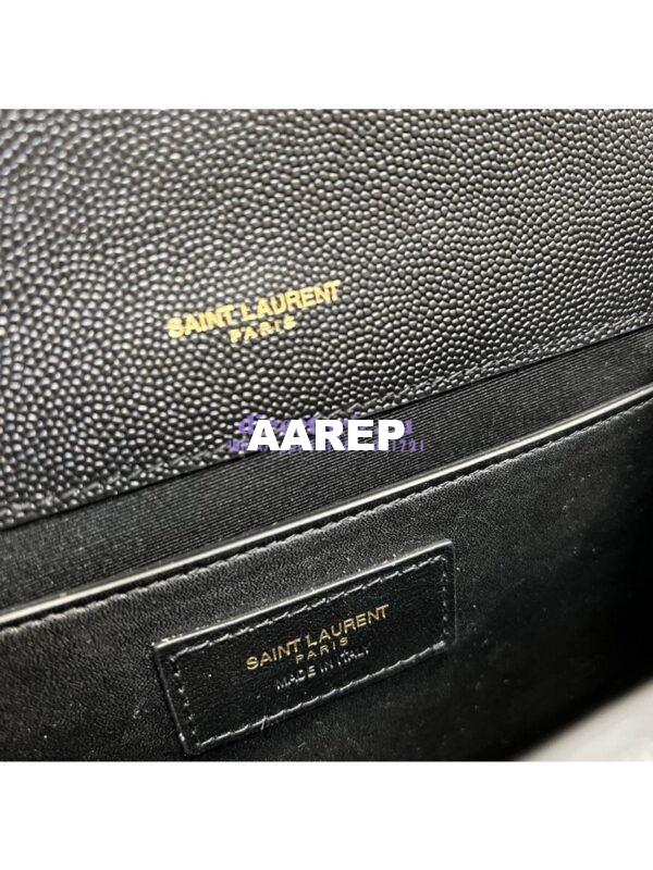 Replica YSL Saint Laurent Medium Envelope Bag In Mix Matelassé Grain De Poudre Embossed Leather 487206 Black in Gold Hardware 12