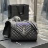 Replica Ysl Envelope Small Bag In Mix Matelasse Grain De Poudre Embossed Leather 526286 Marine 2