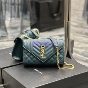 Replica Ysl Envelope Small Bag In Mix Matelasse Grain De Poudre Embossed Leather 526286 Turquoise 2