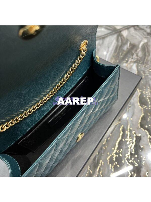 Replica Ysl Envelope Small Bag In Mix Matelasse Grain De Poudre Embossed Leather 526286 Turquoise 9