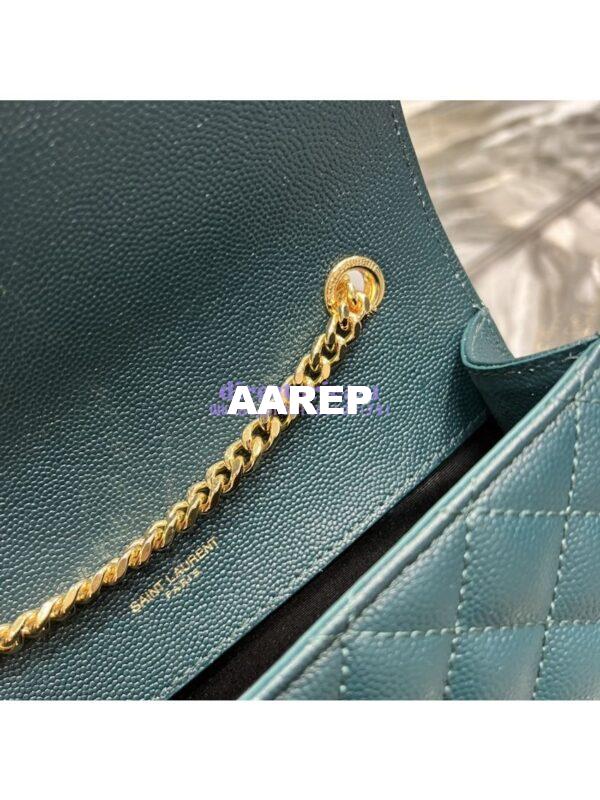 Replica Ysl Envelope Small Bag In Mix Matelasse Grain De Poudre Embossed Leather 526286 Turquoise 11