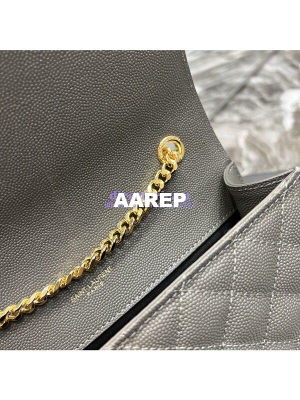 Replica Ysl Envelope Small Bag In Mix Matelasse Grain De Poudre Embossed Leather 526286 Grey 12