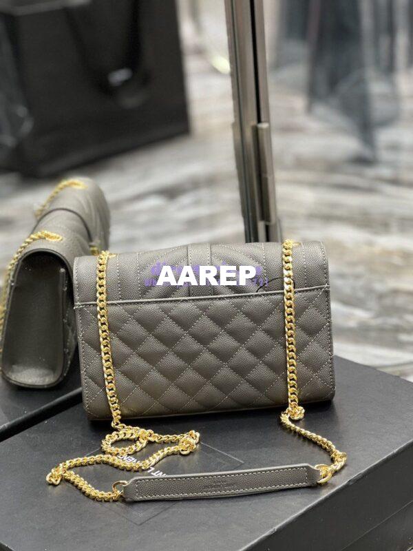Replica Ysl Envelope Small Bag In Mix Matelasse Grain De Poudre Embossed Leather 526286 Grey 14