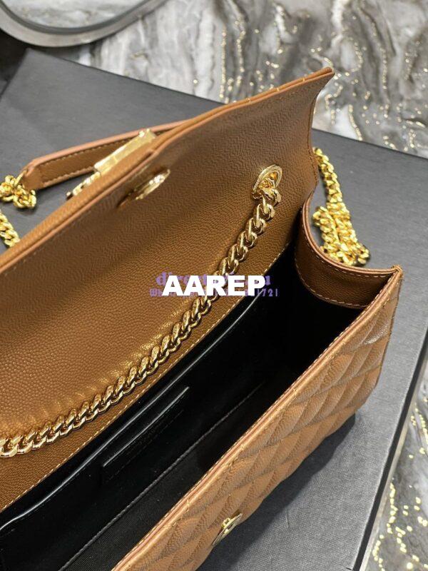 Replica Ysl Envelope Small Bag In Mix Matelasse Grain De Poudre Embossed Leather 526286 Caramel 7