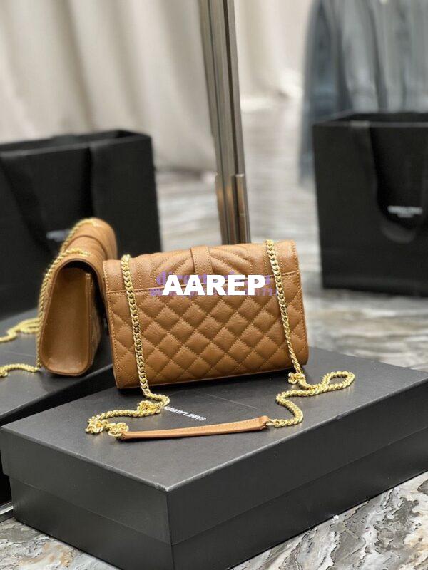 Replica Ysl Envelope Small Bag In Mix Matelasse Grain De Poudre Embossed Leather 526286 Caramel 11