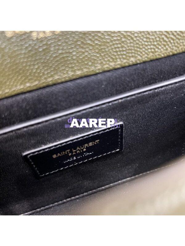 Replica Ysl Envelope Small Bag In Mix Matelasse Grain De Poudre Embossed Leather 526286 Olive Green 12