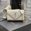 Replica Ysl Envelope Small Bag In Mix Matelasse Grain De Poudre Embossed Leather 526286 Olive Green