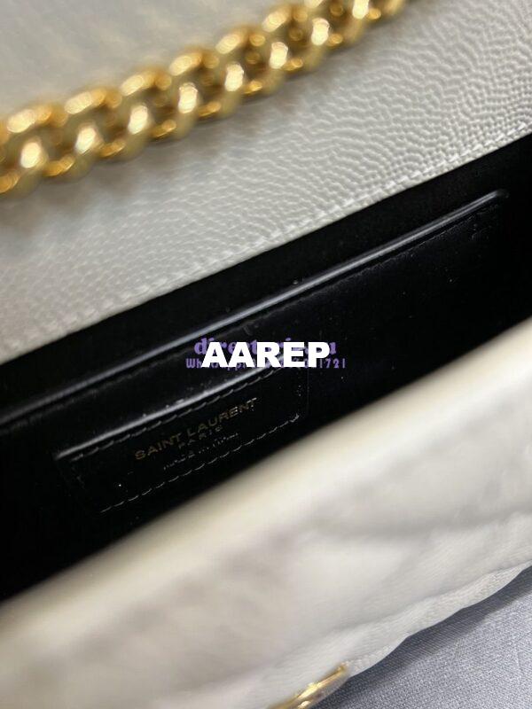 Replica Ysl Envelope Small Bag In Mix Matelasse Grain De Poudre Embossed Leather 526286 White Ghw 11