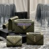Replica YSL Saint Laurent Envelope Large Bag In Mix Matelasse Grain De Poudre Embossed Leather 487198 Beige with Gold Hardware 2