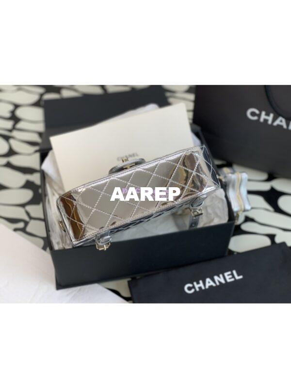 Replica Chanel Backpack & Star Coin Purse in Mirror Calfskin AS4649 Silver 9