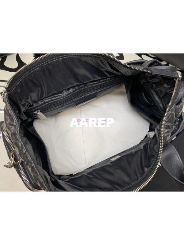 Replica Chanel Large Bowling Bag Nylon & Silver-Tone Metal AS4364 Black 6