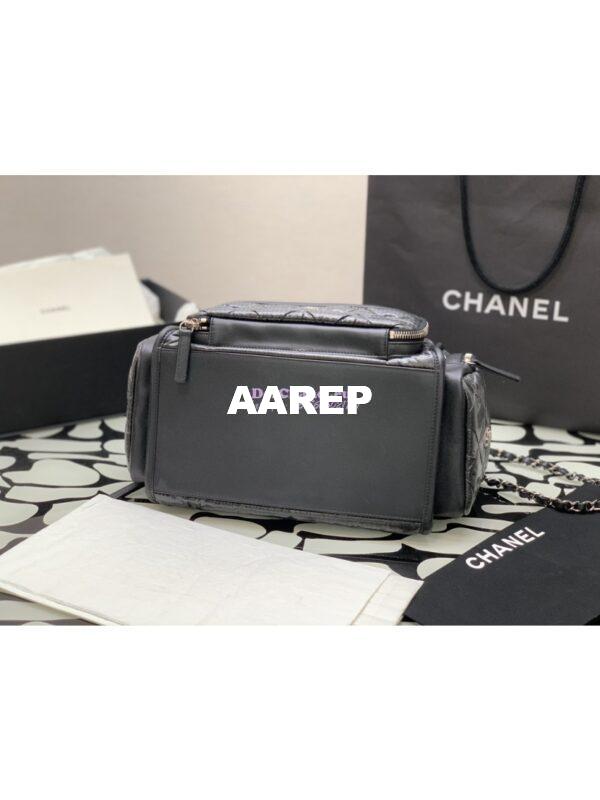 Replica Chanel Large Bowling Bag Nylon & Silver-Tone Metal AS4364 Black 9