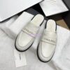 Replica CHANEL 25SS LOGO RHINESTONES CALFSKIN MULES G37432 BLACK
