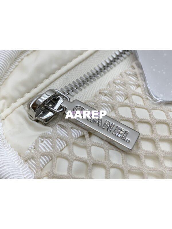 Replica Chanel 24C Backpack Nylon & Silver-Tone Metal AS4366 White 6