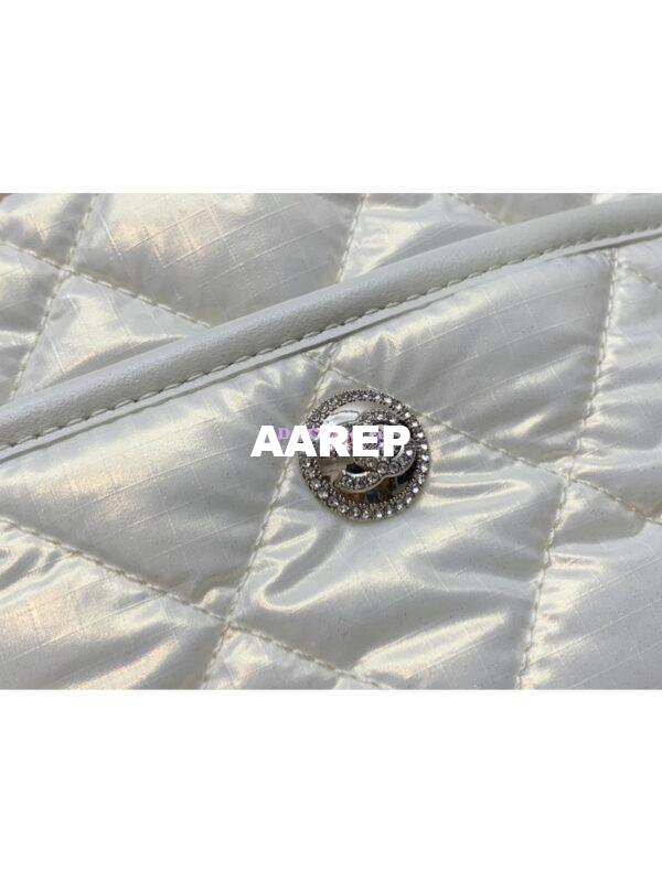 Replica Chanel 24C Backpack Nylon & Silver-Tone Metal AS4366 White 7
