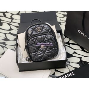Replica Chanel 24C Backpack Nylon & Silver-Tone Metal AS4366 Black