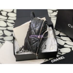 Replica Chanel 24C Backpack Nylon & Silver-Tone Metal AS4366 Black 2