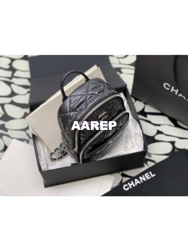 Replica Chanel 24C Backpack Nylon & Silver-Tone Metal AS4366 Black 3