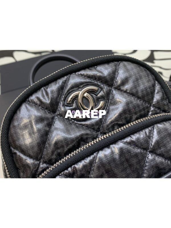 Replica Chanel 24C Backpack Nylon & Silver-Tone Metal AS4366 Black 4