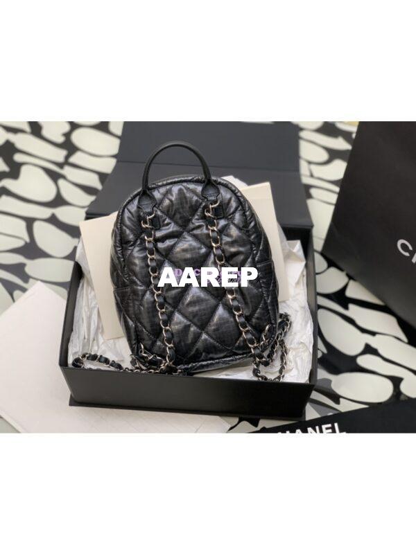 Replica Chanel 24C Backpack Nylon & Silver-Tone Metal AS4366 Black 5