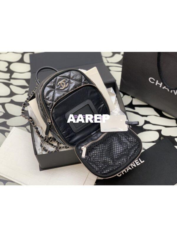 Replica Chanel 24C Backpack Nylon & Silver-Tone Metal AS4366 Black 6