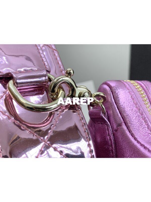 Replica Chanel Mini Flap Bag & Star Coin Purse in Mirror Calfskin Metallic Calfskin AS4647 Pink 6